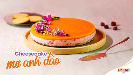 Làm bánh sinh nhật Cheesecake Mơ Anh đào