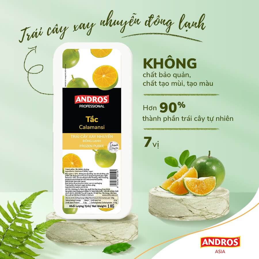 Puree của Andros Asia có 7 hương vị đa dạng