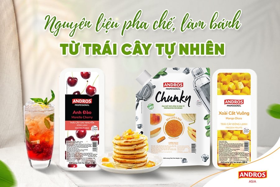 Andros Asia cung cấp các nguyên liệu trong lĩnh vực F&B từ trái cây tự nhiên